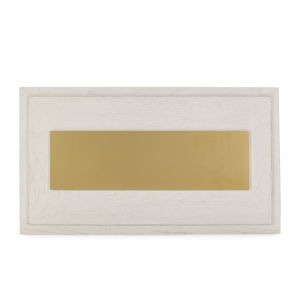 Cabecero 160x8x920 madera blanco, metal dorado