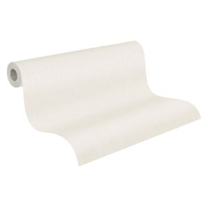 A.s. Création papel pintado liso efecto lino blanco - 53 cm x 10.05 m