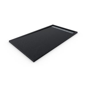 Plato de ducha resina con marco. Negro ral: 9005 80x130cm