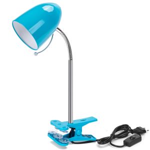 Aigostar lámpara de escritorio retro con pinza LED E27, azul (sin bombilla)