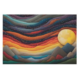 Papel pintado tejido no tejido 250x250 montañas coloridas tulup