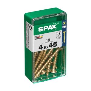 Caja 10 unid. Tornillo madera cabeza plana yellox 4,5x45mm