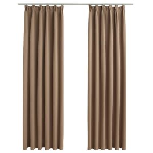 vidaXL cortinas opacas con ganchos 2 piezas gris topo 140x245 cm