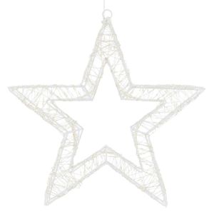 Estrella navidad coLGante con 1440 LEDs plateado copo niev