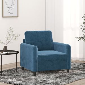 Sillón de terciopelo azul 60 cm qweo5855