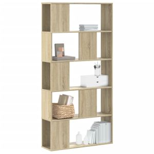 Librería de 5 niveles madera roble sonoma 80,5x23,5x162,5 cm