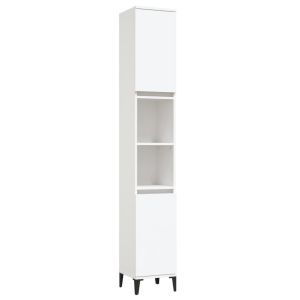 vidaXL armario de baño madera contrachapada blanco 30x30x190 cm