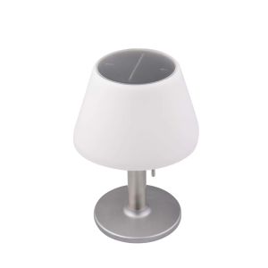 Lámpara de mesa solar LED platina 5w con intensidad regulable