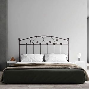 Cabecero de forja manchego, negro chocolate para cama de 135 cm