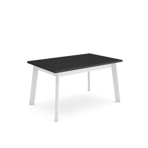 Mesa comedor, 140x90x75cm, negro, patas de madera rf2907