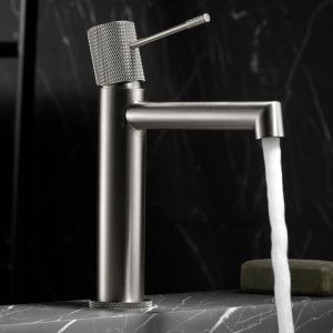 Imex - grifo monomando lavabo caño bajo níquel serie line