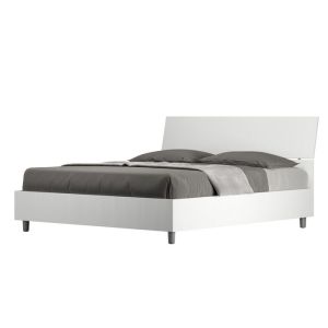 Cama 160x200 cm - cabecero inclinado - blanco
