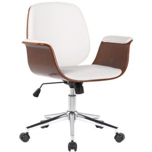 Silla de oficina con reposabrazos - nogal blanco