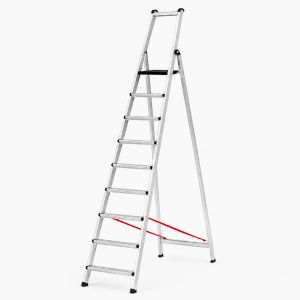 Escalera profesional reforzada t-pro-9x1 con arco de seguridad