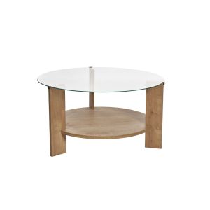 Mesa de centro de madera <<clara>> - 75 x 75 x 40 cm - roble saphirtranspar