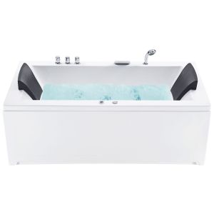 Bañera de hidromasaje LED esquinera varadero 183 x 90 cm blanco derecha