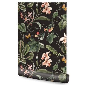 Papel Pintado Flores Tropicales Para El Salón 53cm x 10m