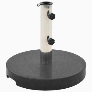 vidaXL base de sombrilla de granito redonda negra 20 kg