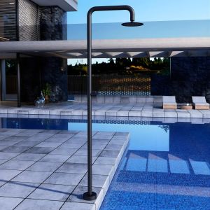 Imex - ducha piscina exterior acero s.316 negro serie oregon