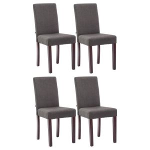 Juego de 4 sillas comedor - tela - gris oscuro