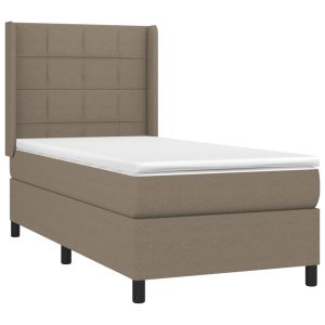 vidaXL cama box spring colchón y luces LED gris taupe 80x200 cm