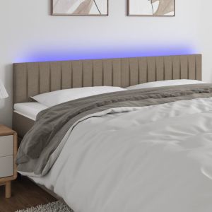 Cabecero con LED de tela gris taupe 180x5x78/88 cm eerf3794