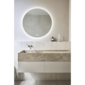 Espejo de baño calma connect ø60, app, antivaho y bluetooth