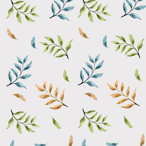 Papel pintado floral otoño en acuarela 60cm por 300cm
