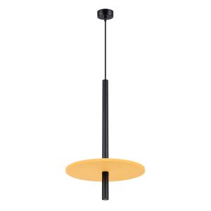 Lámpara colgante feltro 1 amarillo/negro fieltro/acero 30x126x30cm