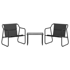 vidaXL juego muebles de jardín 3 pzas y cojines acero gris antracita