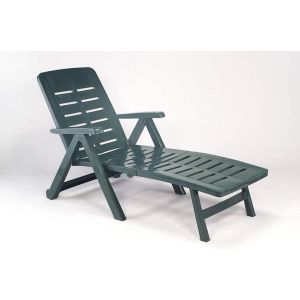 Tumbona smeraldo con ruedas - verde