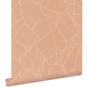 Estahome papel pintado hojas rosa terracota 50 x 900 cm
