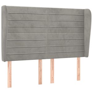vidaXL cabecero con orejas de terciopelo gris claro 147x23x118/128 cm