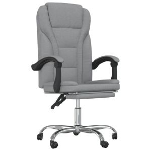 vidaXL silla de oficina reclinable de tela gris claro