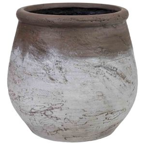 Macetero de fibra de vidrio blanco 51x51x48cm