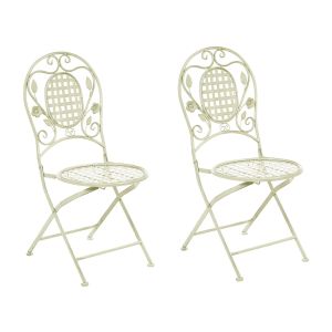 Conjunto de 2 sillas de jardín bivio plegable metal verde claro