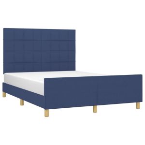 vidaXL cama sin colchón tela azul 140x200 cm