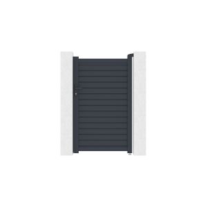 Puerta peatonal calancia 1m alt.160cm aluminio gris + postes