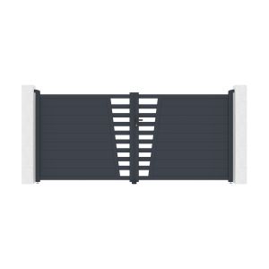 Puerta batiente 3,5 m cervina h.160cm + puerta 1 m