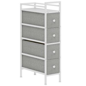 Cómoda de tela 20x43x81.5 cm tela no tejida, acero color gris Homcom