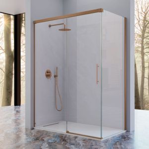 Mampara frontal con puerta corredera 169-172 cm  66 - 69  cm urban bronce