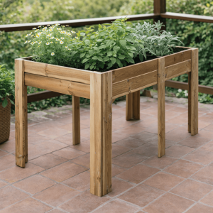 Huerto urbano- mesa de cultivo hana profunda 20cm vidahuerto 150x80x80 cm