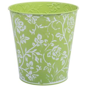 Cubo metálico verde d14x14,5h cm