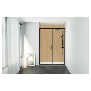 Ondee - kit  paneles murales nicho flora madera 120cm perfil cromado