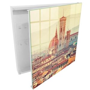Caja para llaves 30x30x5 elegancia urbana, apertura derecha blanca
