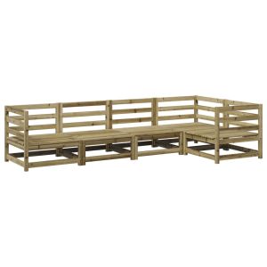vidaXL juego de sofás de jardín 5 piezas madera de pino impregnada