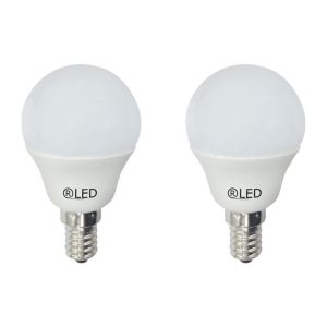 Pack 2 bombillas LED e14 6w esférica 470 luz neutra 4000k