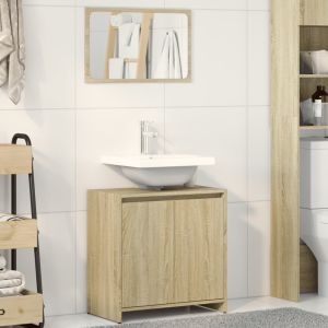 Juego de 2 piezas. Muebles de baño fabricados en madera de roble de sonoma.