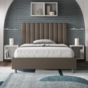 Cama tapizada 1,5 plazas 120x210 cm - pu cappucino