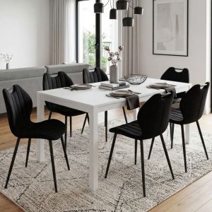 Sillas modernas - negro - lote de 6 - 47 cm